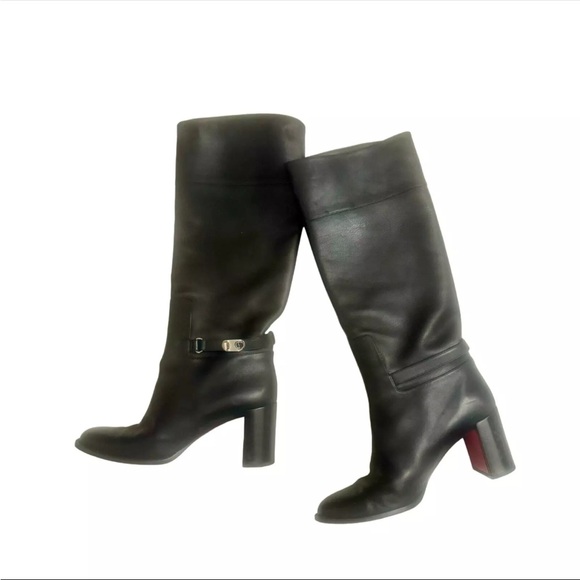 Christian Louboutin Black Leather Boots 40 - Picture 2 of 5